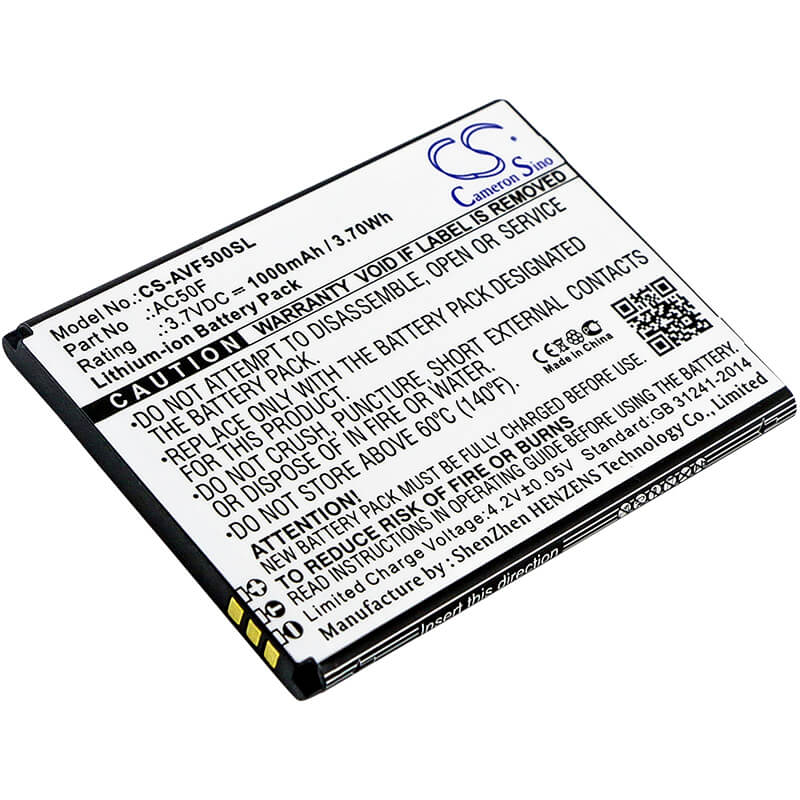 3.7V, 1000mAh, Li-ion Battery fits Archos, 50f Neon, 3.7Wh