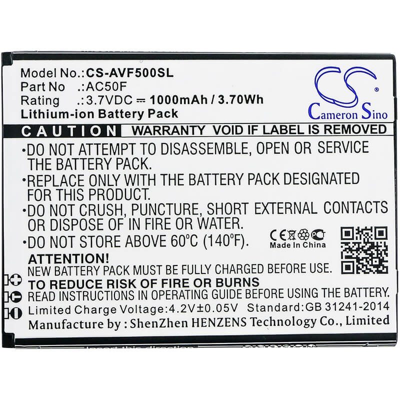 3.7V, 1000mAh, Li-ion Battery fits Archos, 50f Neon, 3.7Wh