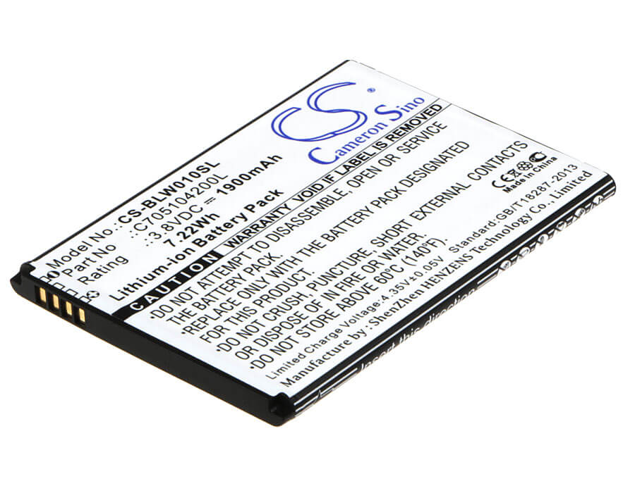 3.8V, 1900mAh, Li-ion Battery fits Blu, Studio Mini Lite 2, W010q, 7.22Wh