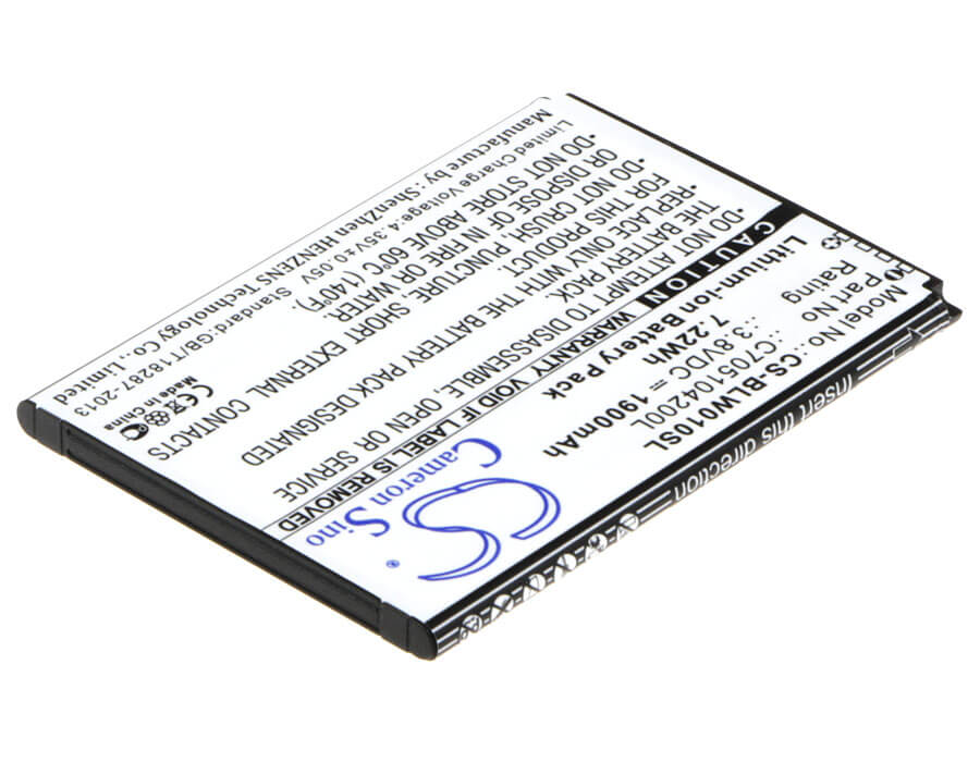 3.8V, 1900mAh, Li-ion Battery fits Blu, Studio Mini Lite 2, W010q, 7.22Wh