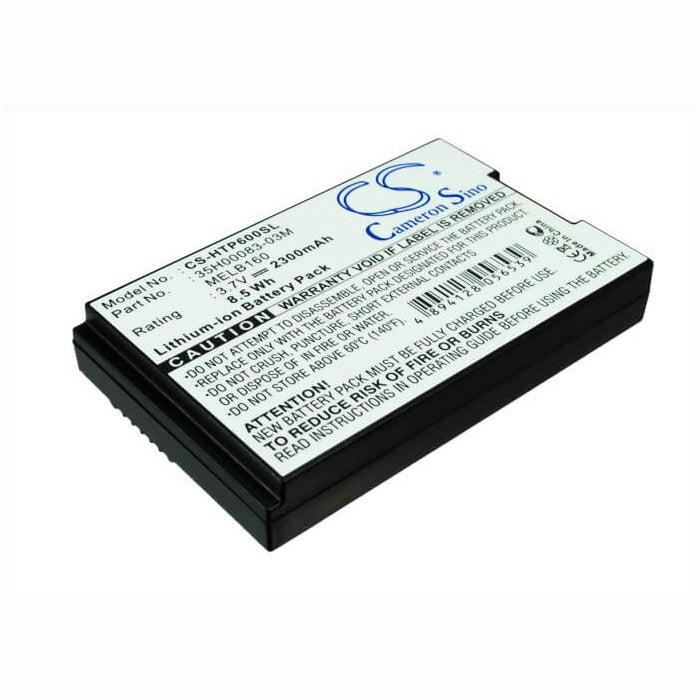 3.7V, 2300mAh, Li-ion Battery fits Htc, P6000 Census, 8.51Wh