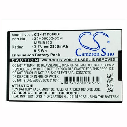 3.7V, 2300mAh, Li-ion Battery fits Htc, P6000 Census, 8.51Wh