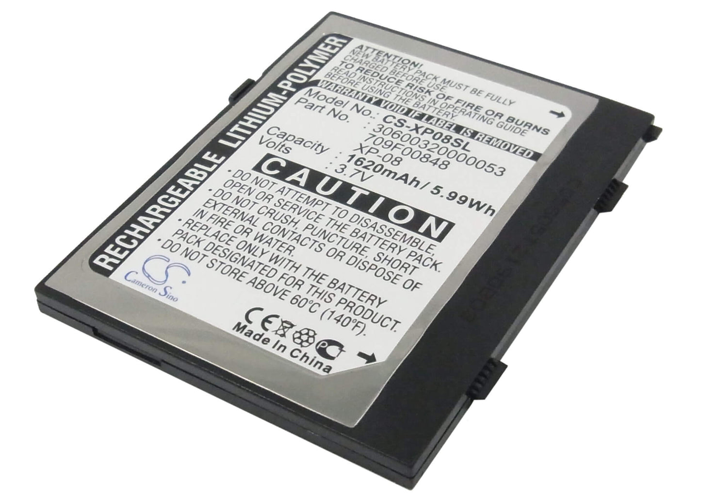 3.7V, 1620mAh, Li-Polymer Battery fits O2, Xda Flame, 5.994Wh
