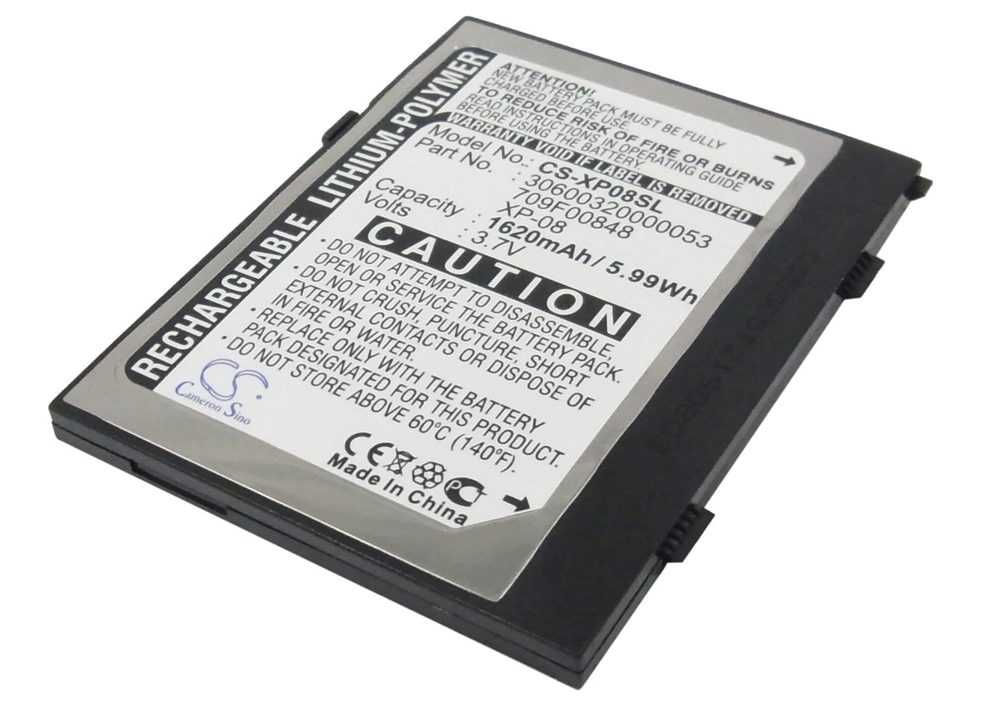 3.7V, 1620mAh, Li-Polymer Battery fits O2, Xda Flame, 5.994Wh
