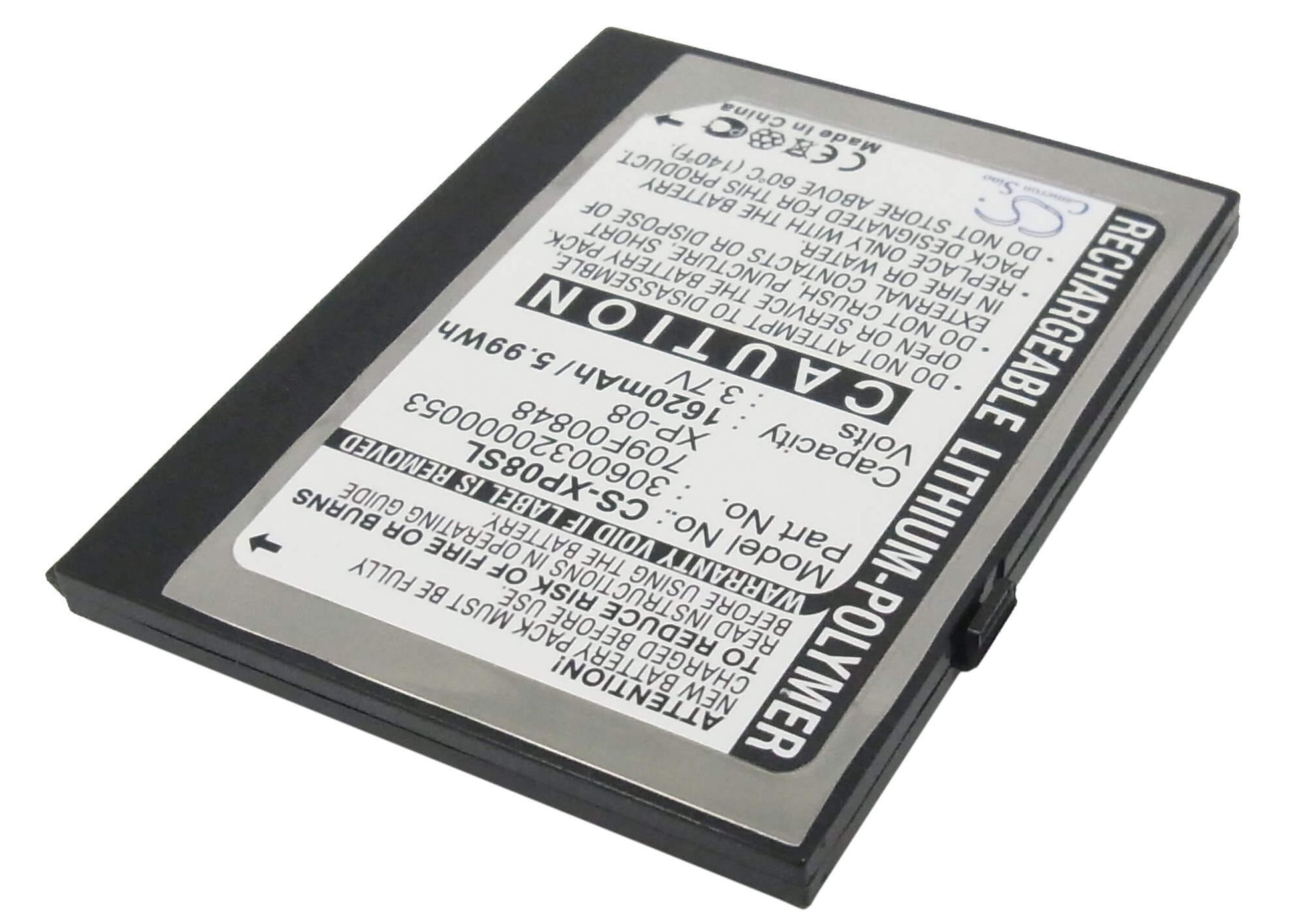 3.7V, 1620mAh, Li-Polymer Battery fits O2, Xda Flame, 5.994Wh