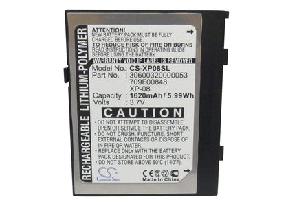 3.7V, 1620mAh, Li-Polymer Battery fits O2, Xda Flame, 5.994Wh