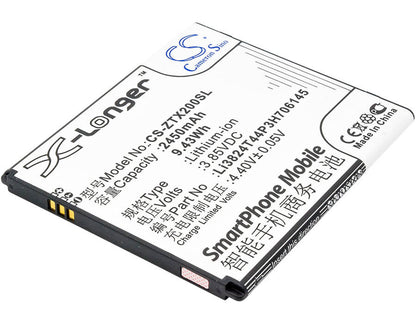 3.85V, 2450mAh, Li-ion Battery fits Zte, Grand X 2, Grand X2, 9.4325Wh