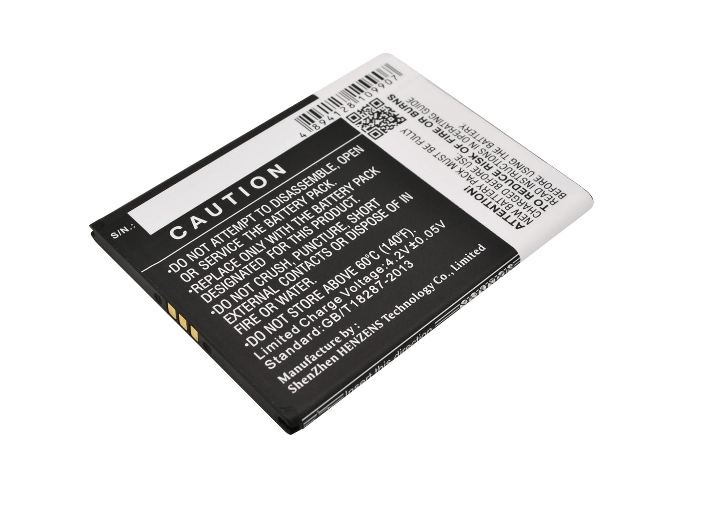 3.7V, 1800mAh, Li-ion Battery fits Kazam, Tv 4.5, 6.66Wh