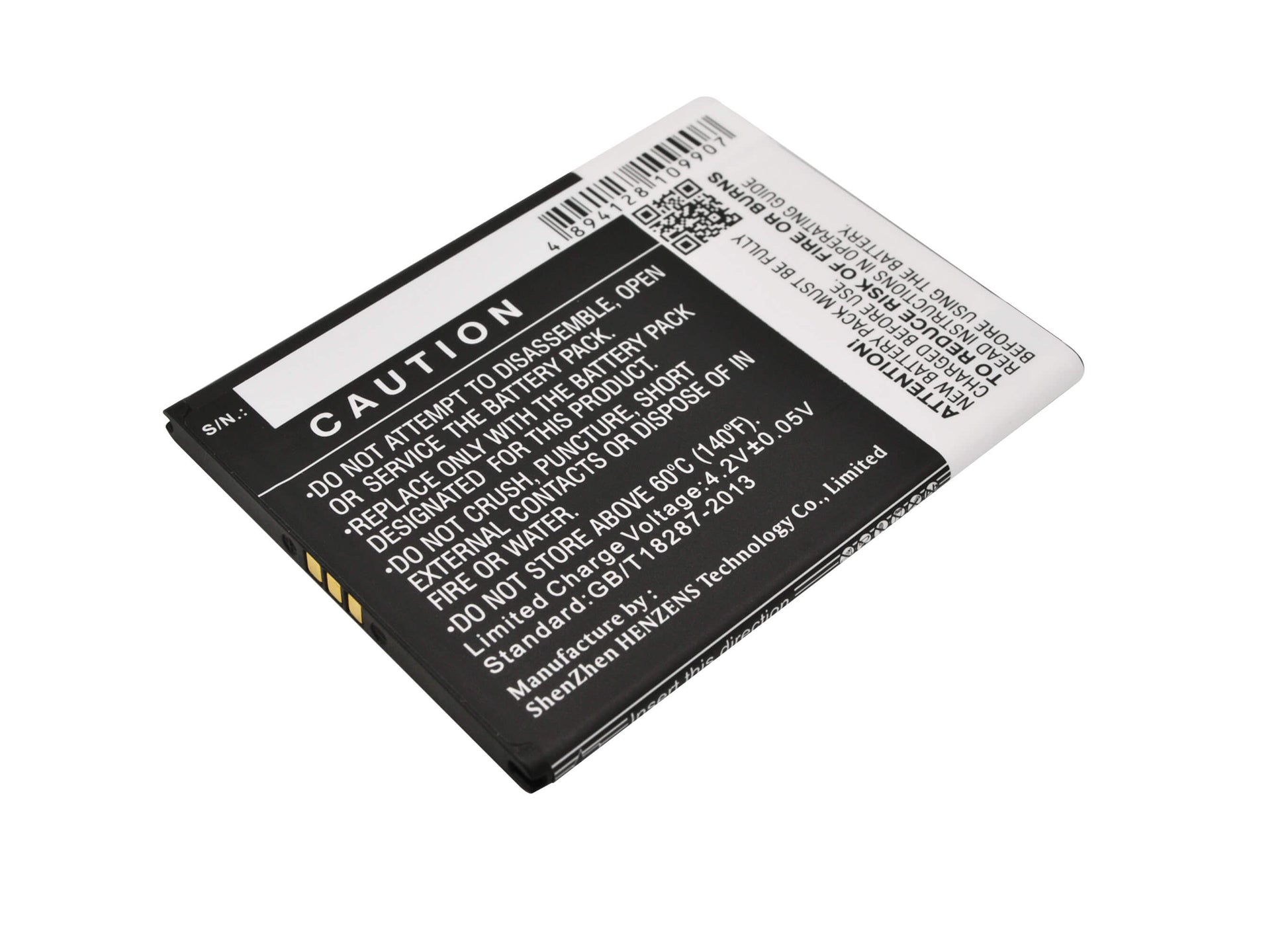 3.7V, 1800mAh, Li-ion Battery fits Kazam, Tv 4.5, 6.66Wh