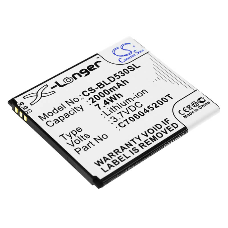 3.7V, 2000mAh, Li-ion Battery fits Explay, Fresh, 7.4Wh