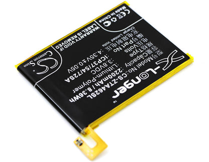 3.8V, 2200mAh, Li-Polymer Battery fits Zte, Blade A310, Blade A462, 8.36Wh
