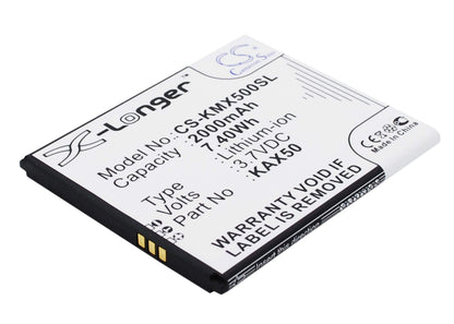 3.7V, 2000mAh, Li-ion Battery fits Kazam, Trooper X5.0, 7.4Wh