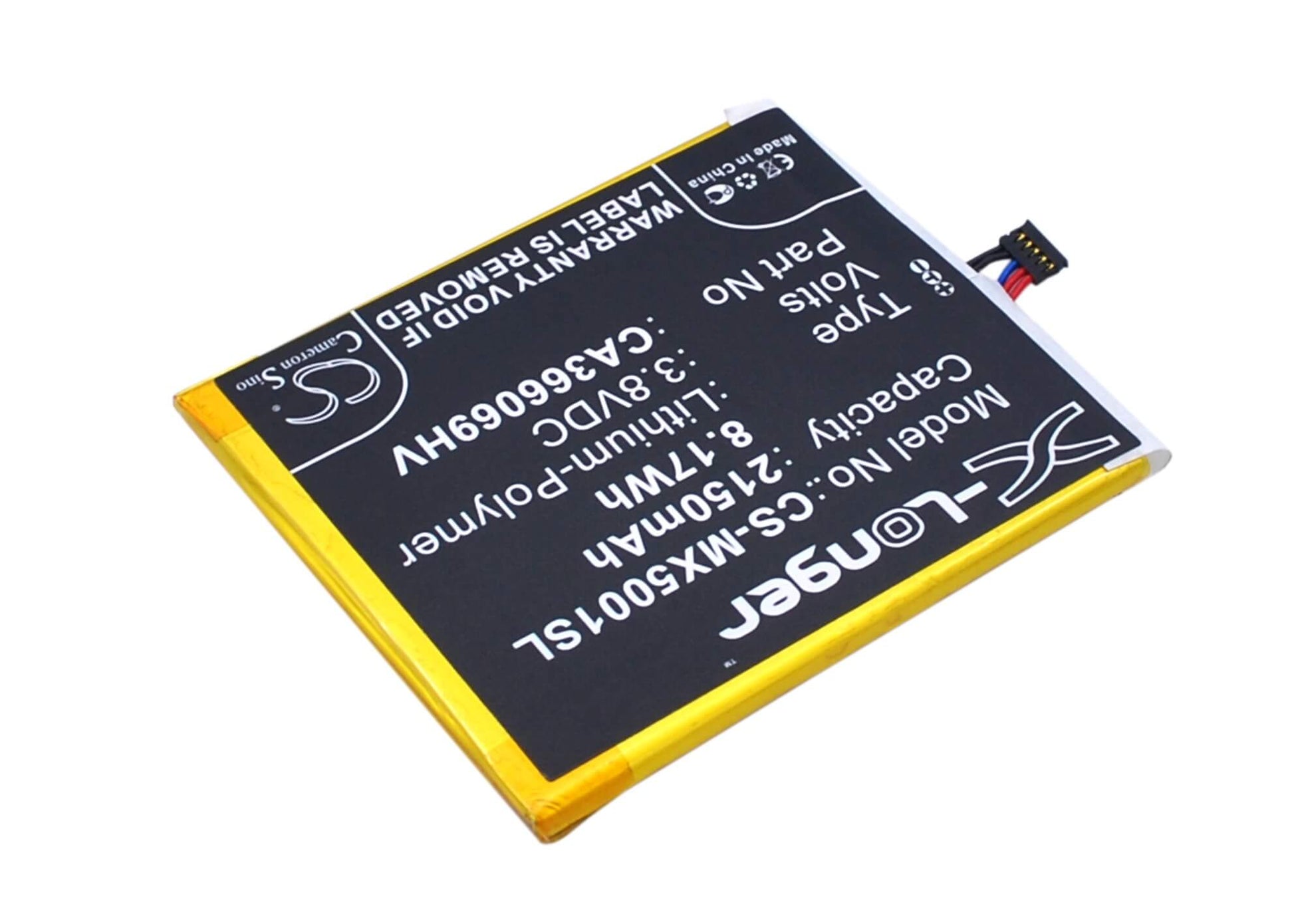 3.8V, 2150mAh, Li-Polymer Battery fits Medion, Life X5001, X5001, 8.17Wh