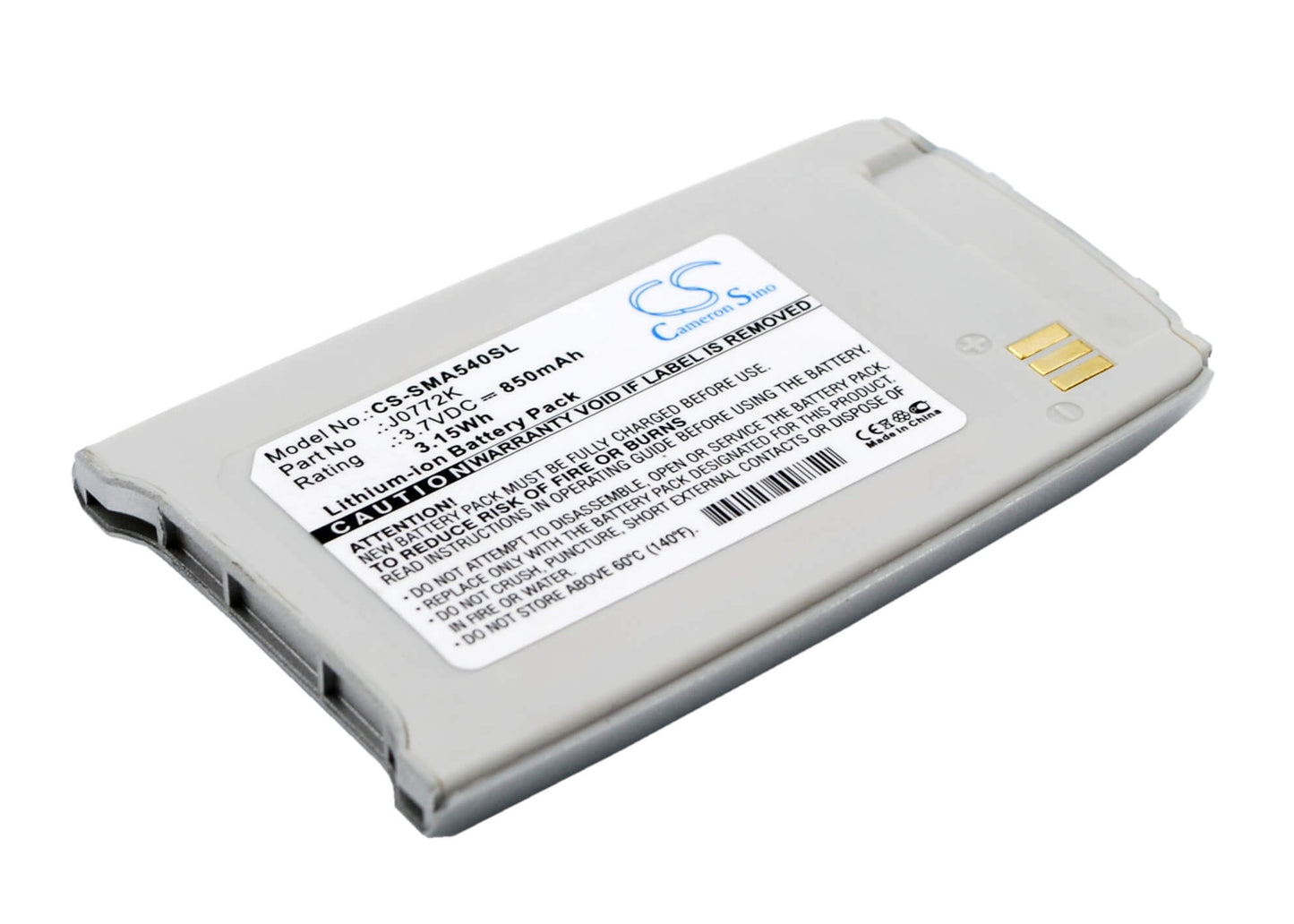 3.7V, 850mAh, Li-ion Battery fits Samsung, Sph-a540, 3.145Wh