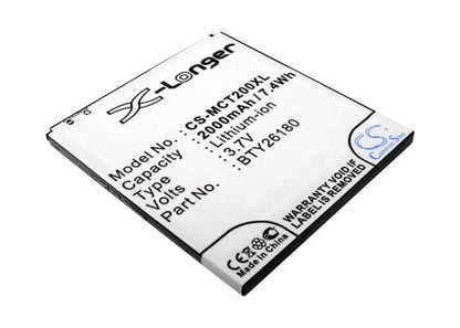 3.7V, 2000mAh, Li-ion Battery fits Mobistel, Cynus T2, Mt-9081w, 7.4Wh
