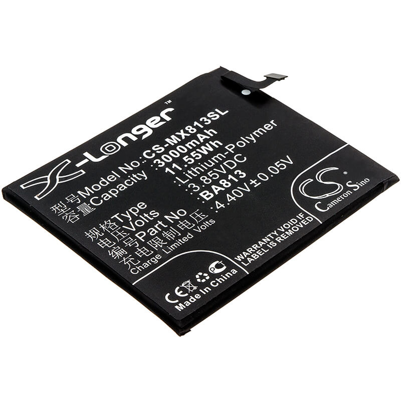 3.85V, 3000mAh, Li-Polymer Battery fits Meizu, M813q, V8 Pro, 11.55Wh