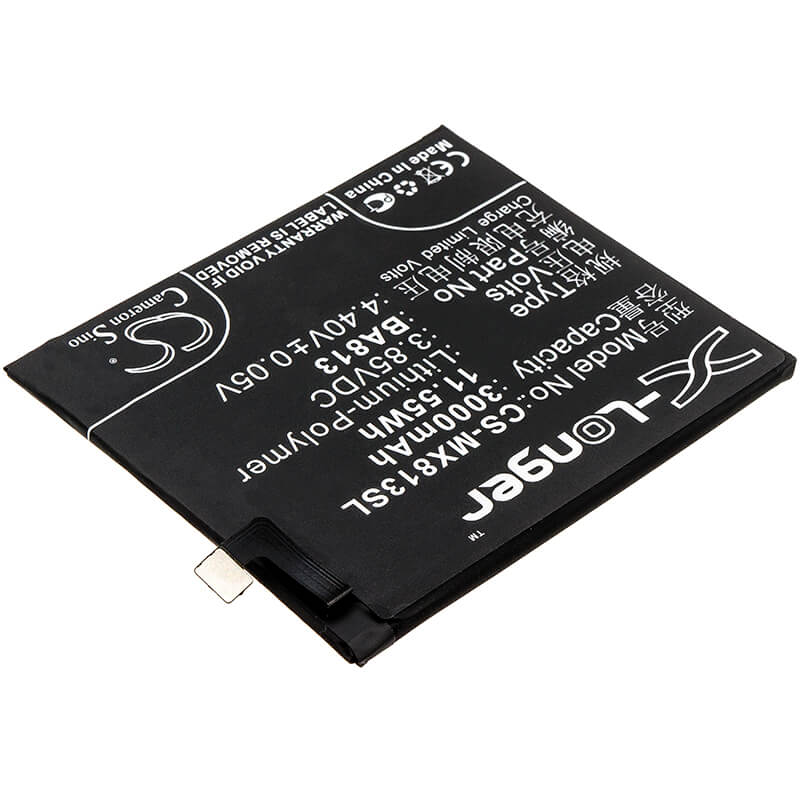 3.85V, 3000mAh, Li-Polymer Battery fits Meizu, M813q, V8 Pro, 11.55Wh
