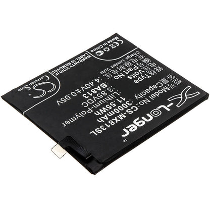 3.85V, 3000mAh, Li-Polymer Battery fits Meizu, M813q, V8 Pro, 11.55Wh