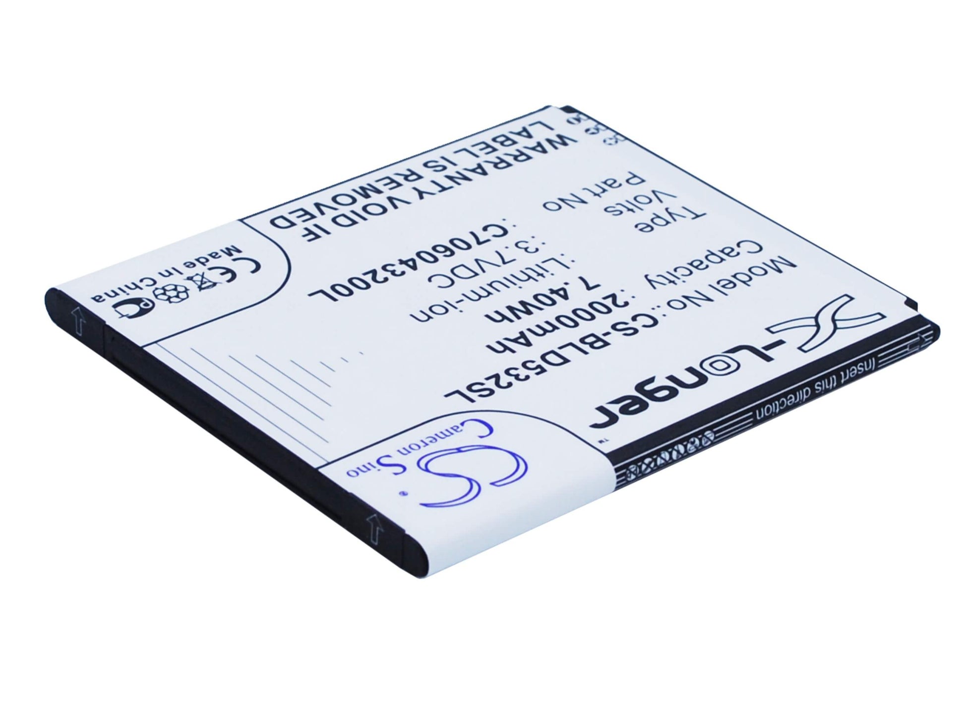 3.7V, 2000mAh, Li-ion Battery fits Blu, D532, D532u, 7.4Wh