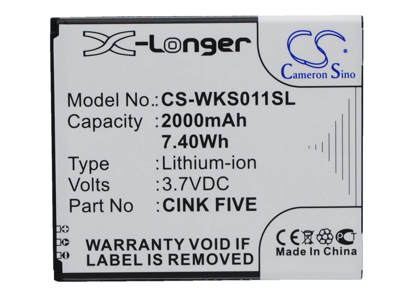 3.7V, 2000mAh, Li-ion Battery fits Explay, X-tremer, 7.4Wh