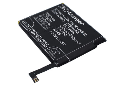 3.8V, 3100mAh, Li-Polymer Battery fits Meizu, M460, M461, 11.78Wh