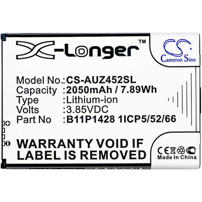 3.85V, 2050mAh, Li-ion Battery fits Asus, X009db, Zb452kg, 7.8925Wh