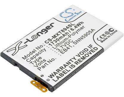 3.7V, 1730mAh, Li-Polymer Battery fits Motorola, Droid 4, P893, 6.401Wh