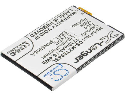 3.7V, 1730mAh, Li-Polymer Battery fits Verizon, Droid 4, Xt898, 6.401Wh