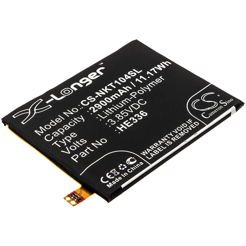 3.85V, 2900mAh, Li-Polymer Battery fits Nokia, 5 Dual Sim, 5 Dual Sim Td-lte, 11.165Wh