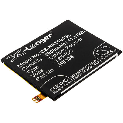 3.85V, 2900mAh, Li-Polymer Battery fits Nokia, 5 Dual Sim, 5 Dual Sim Td-lte, 11.165Wh