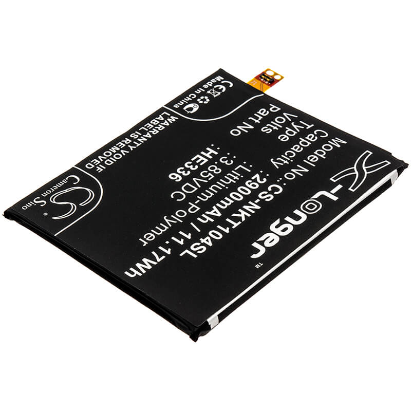 3.85V, 2900mAh, Li-Polymer Battery fits Nokia, 5 Dual Sim, 5 Dual Sim Td-lte, 11.165Wh
