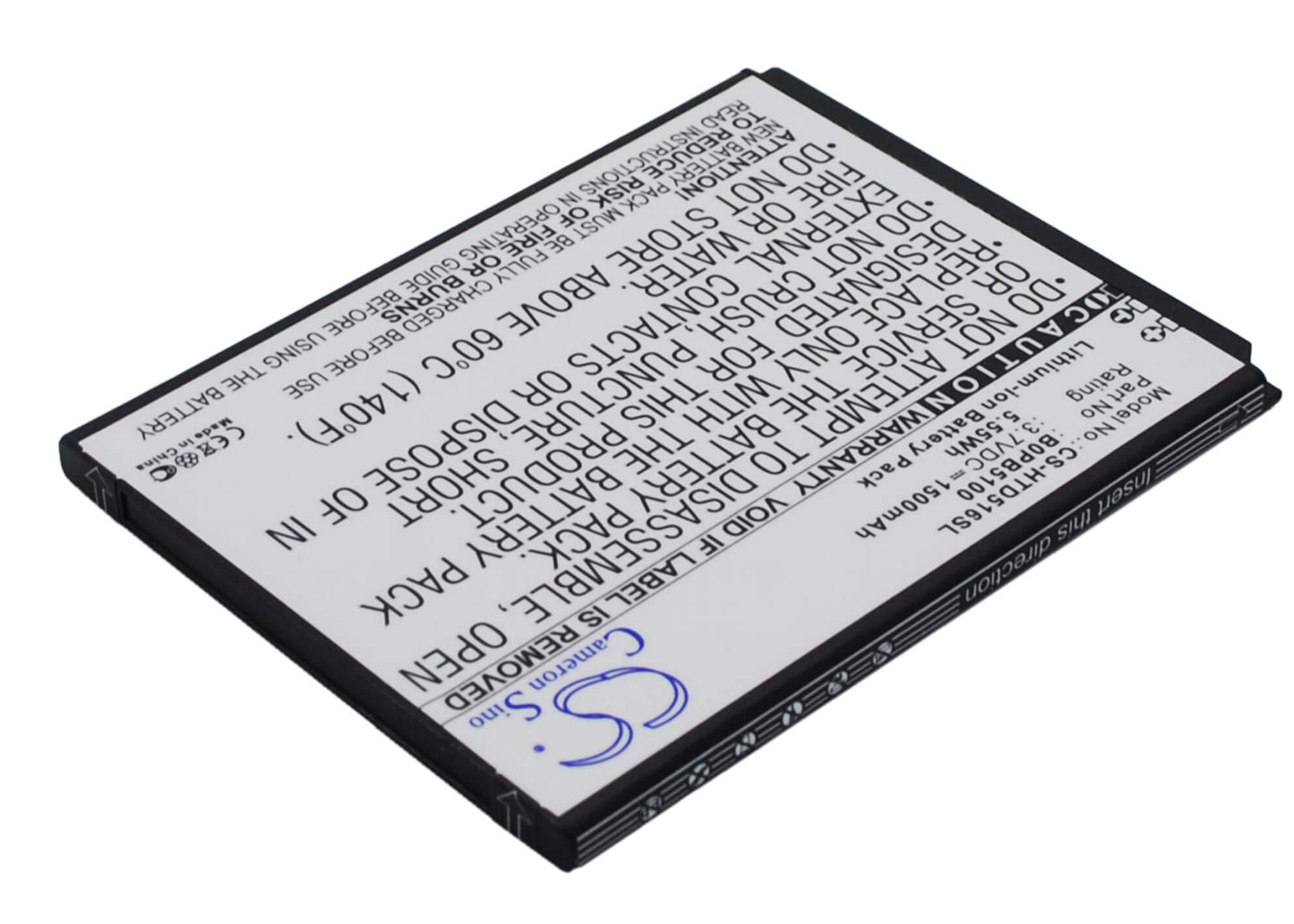 3.7V, 1500mAh, Li-ion Battery fits Htc, D316, D316d, 5.55Wh