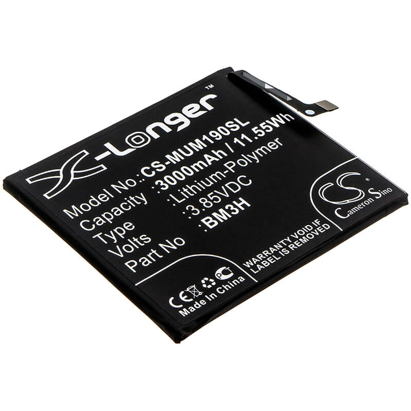 3.85V, 3000mAh, Li-Polymer Battery fits Xiaomi, M1901f9e, M1901f9t, 11.55Wh