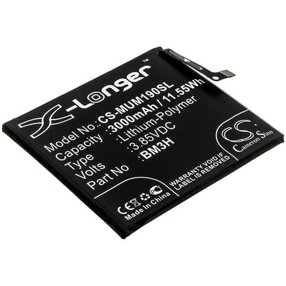 3.85V, 3000mAh, Li-Polymer Battery fits Xiaomi, M1901f9e, M1901f9t, 11.55Wh