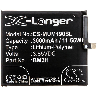 3.85V, 3000mAh, Li-Polymer Battery fits Xiaomi, M1901f9e, M1901f9t, 11.55Wh