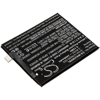 3.8V, 2400mAh, Li-Polymer Battery fits Wiko, P4601, P5601, 9.12Wh