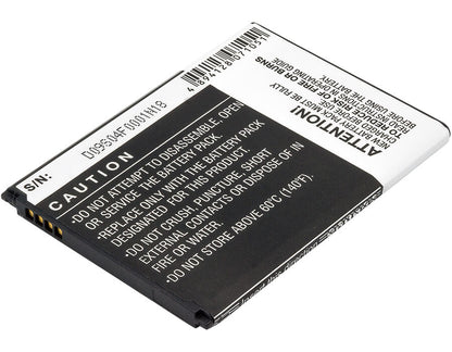 3.7V, 1800mAh, Li-ion Battery fits T-mobile, Galaxy Stratosphere 2, Galaxy Stratosphere Ii, 6.66Wh