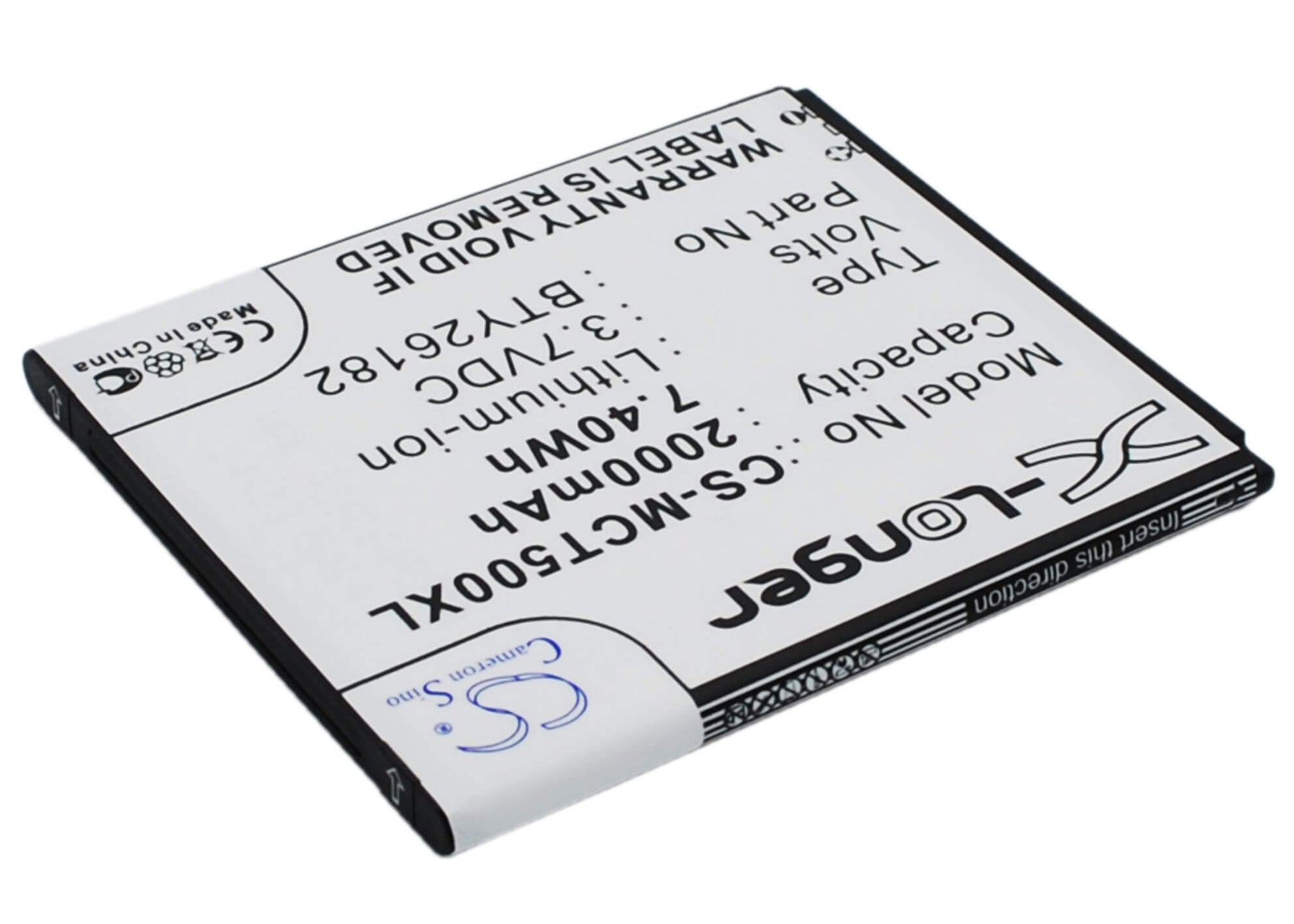 3.7V, 2000mAh, Li-ion Battery fits Mobistel, Cynus T5, Mt-9201b, 7.4Wh