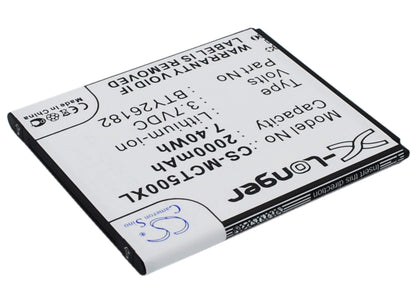 3.7V, 2000mAh, Li-ion Battery fits Mobistel, Cynus T5, Mt-9201b, 7.4Wh