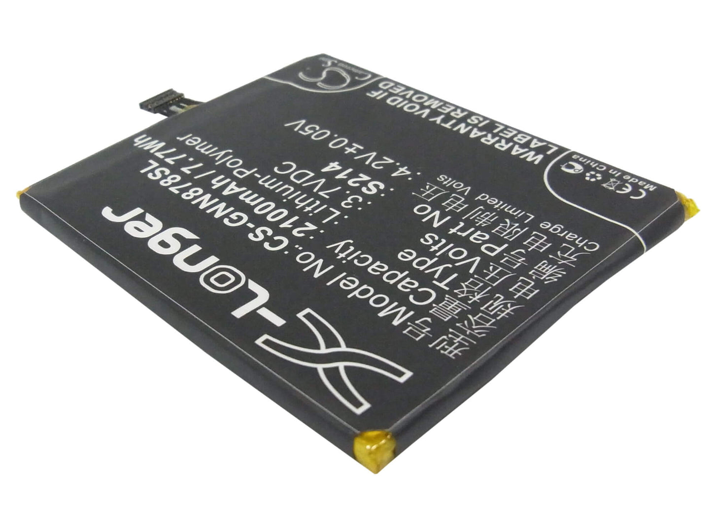 3.7V, 2100mAh, Li-Polymer Battery fits Gionee, Gn878, 7.77Wh