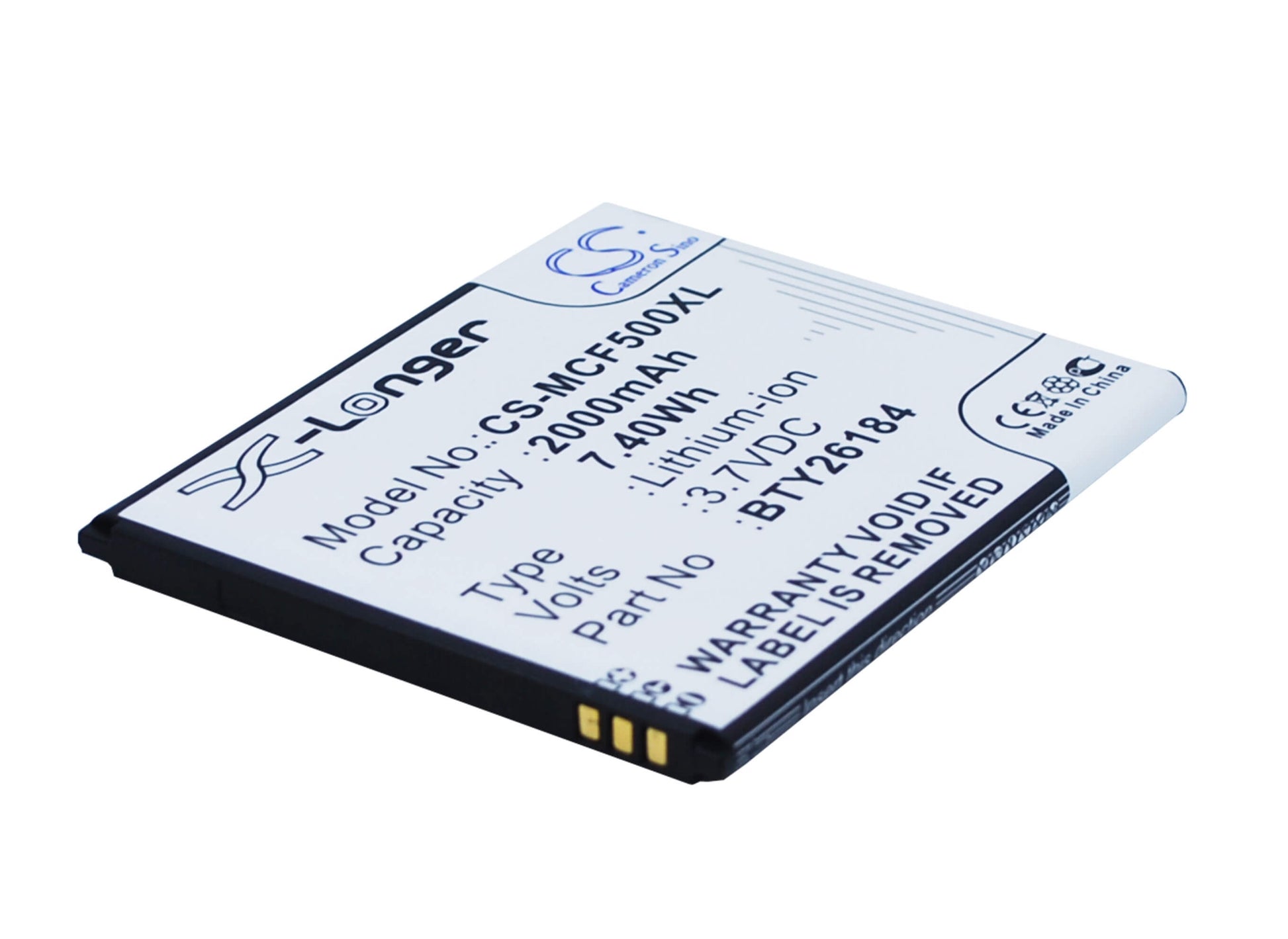 3.7V, 2000mAh, Li-ion Battery fits Mobistel, Cynus F5, Mt-8201b, 7.4Wh