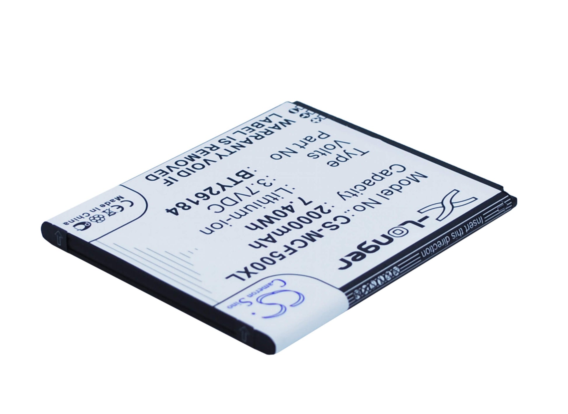 3.7V, 2000mAh, Li-ion Battery fits Mobistel, Cynus F5, Mt-8201b, 7.4Wh