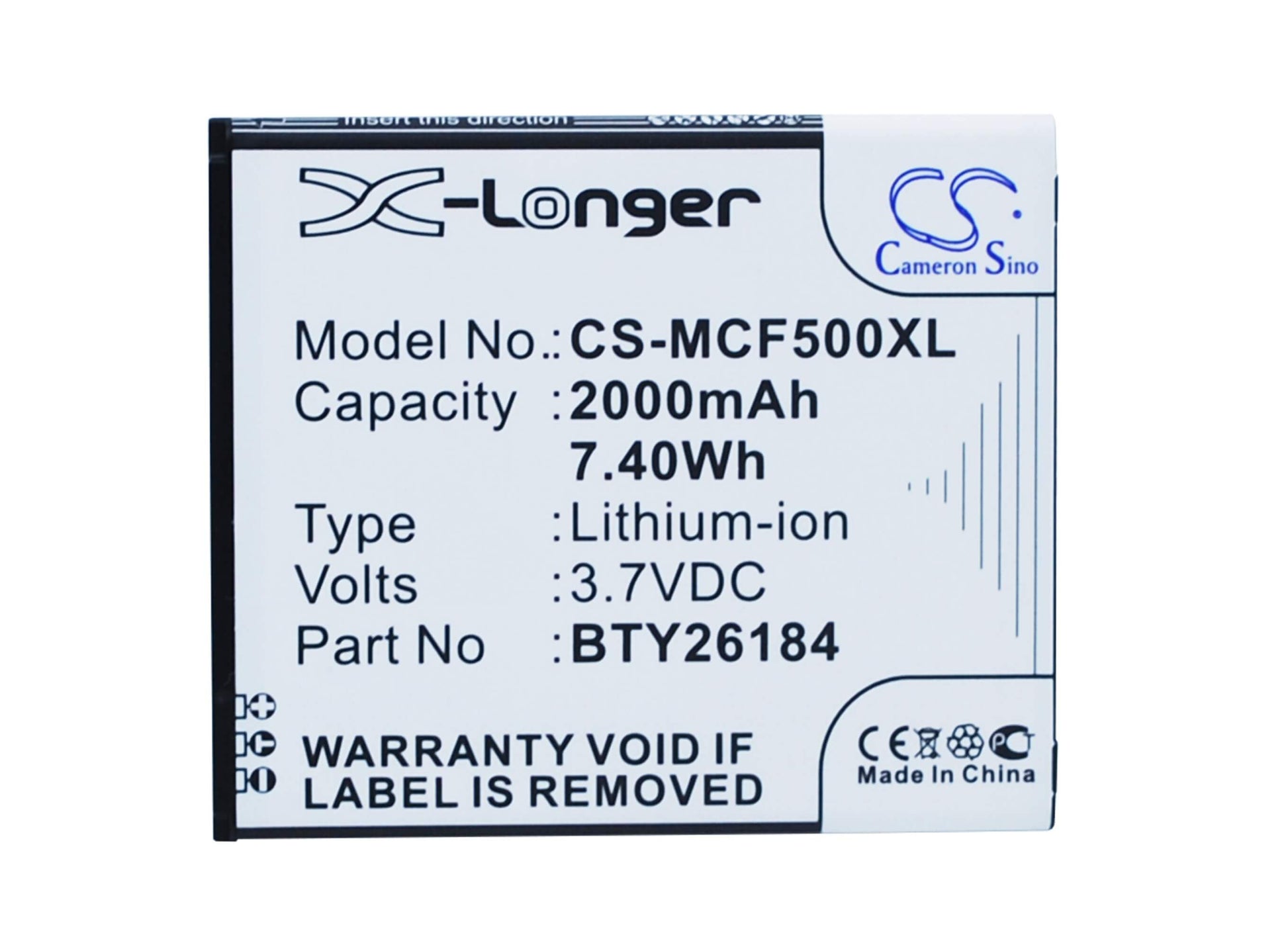 3.7V, 2000mAh, Li-ion Battery fits Mobistel, Cynus F5, Mt-8201b, 7.4Wh