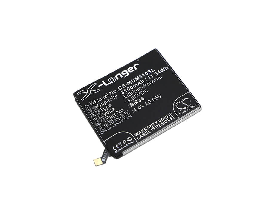 3.85V, 3100mAh, Li-Polymer Battery fits Xiaomi, Mi 5s, Mi 5s Extreme Edition, 11.935Wh