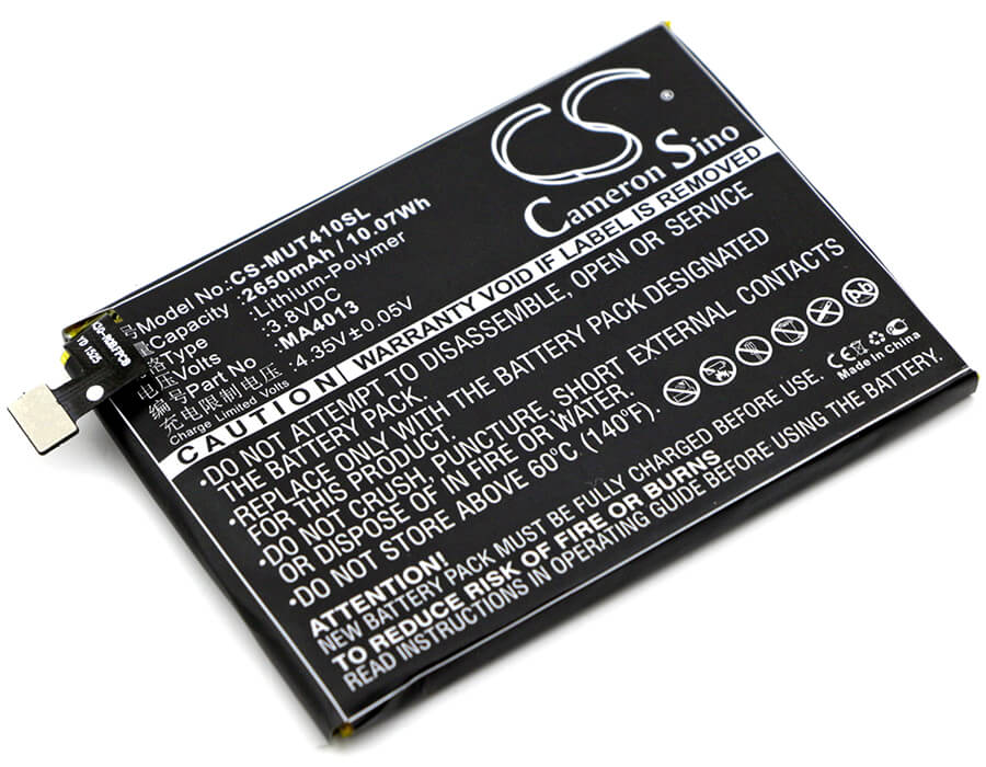 3.8V, 2650mAh, Li-Polymer Battery fits Meitu, V4, V4s, 10.07Wh