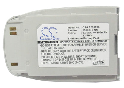 3.7V, 850mAh, Li-ion Battery fits Lg, F2100, G220, 3.145Wh