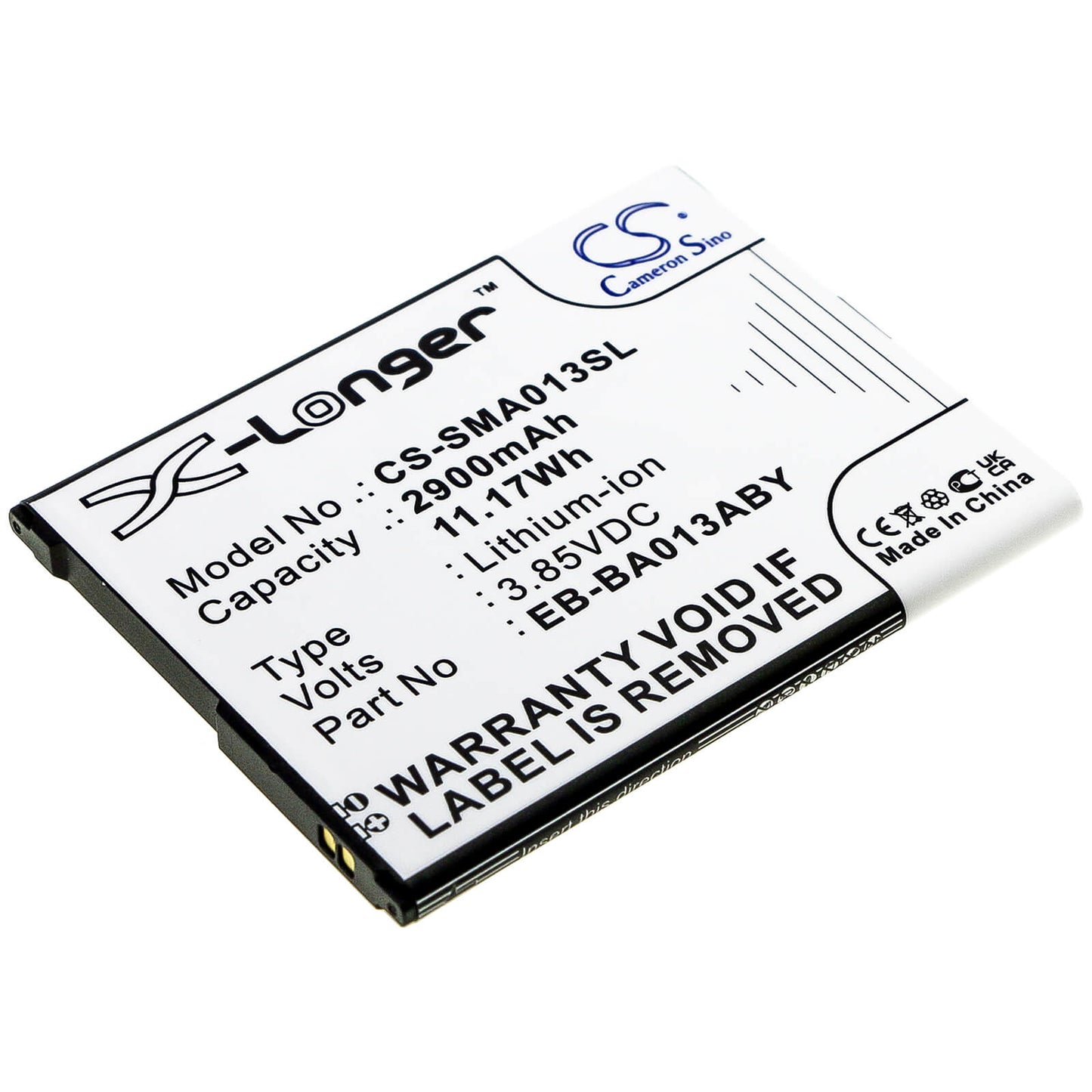 3.85V, 2900mAh, Li-ion Battery fits Samsung, Galaxy M01 Core 2020, Sm-a013g/ds, 11.165Wh