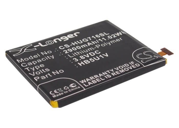 3.8V, 2900mAh, Li-Polymer Battery fits Huawei, Ascend D2, Ascend D2-0082, 11.02Wh