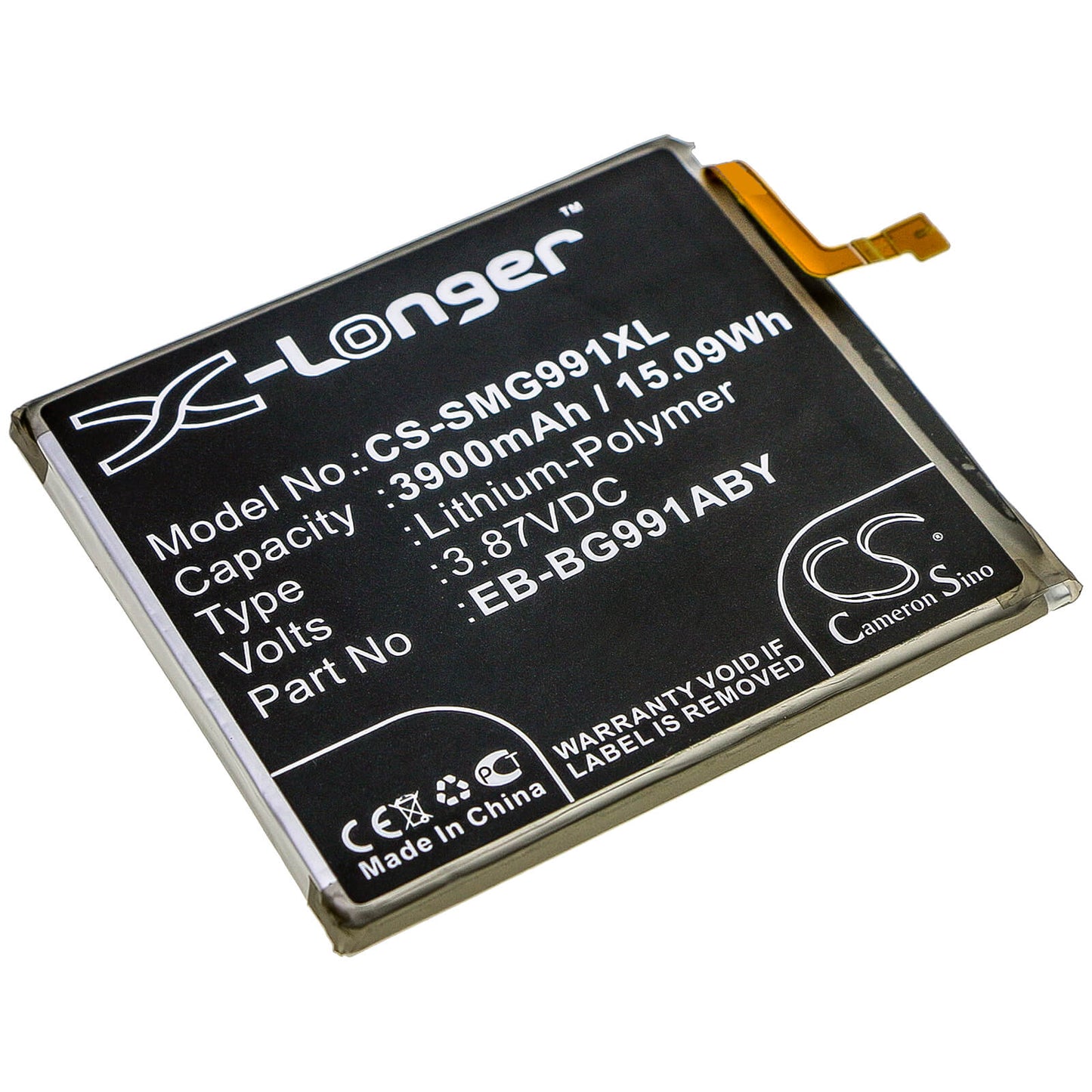 3.87V, 3900mAh, Li-Polymer Battery fits Samsung, Galaxy S21 5g, Galaxy S21 5g Uw, 15.093Wh