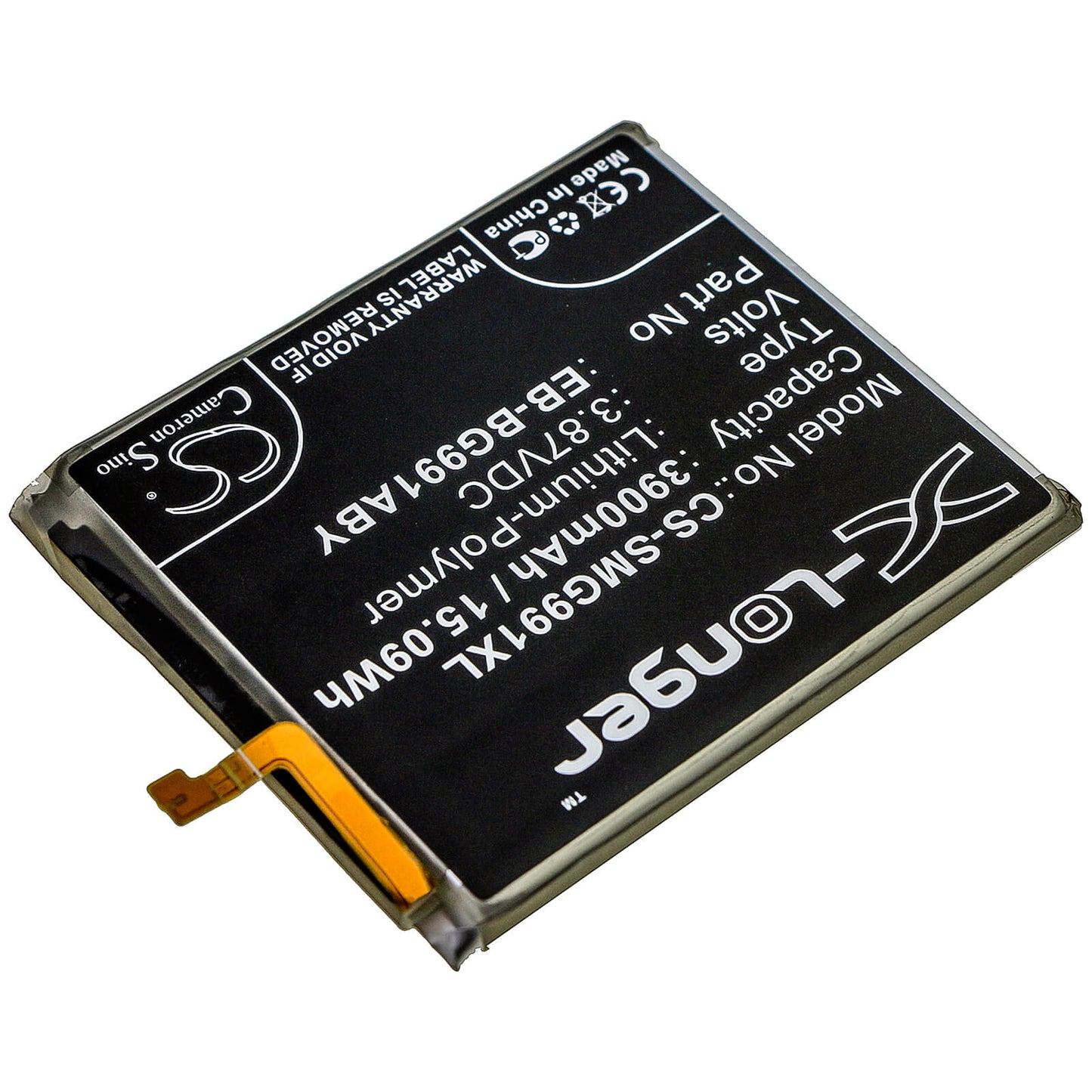 3.87V, 3900mAh, Li-Polymer Battery fits Samsung, Galaxy S21 5g, Galaxy S21 5g Uw, 15.093Wh